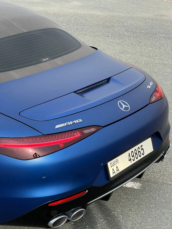 Blue Mercedes SL 43 AMG, 2024 Photo 3