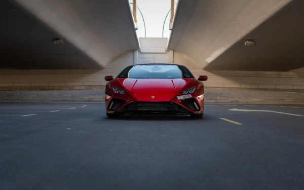Maroon Lamborghini Huracan Evo Spyder, 2023 Photo 3