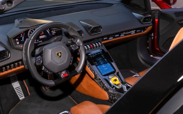 Maroon Lamborghini Huracan Evo Spyder, 2023 Photo 6